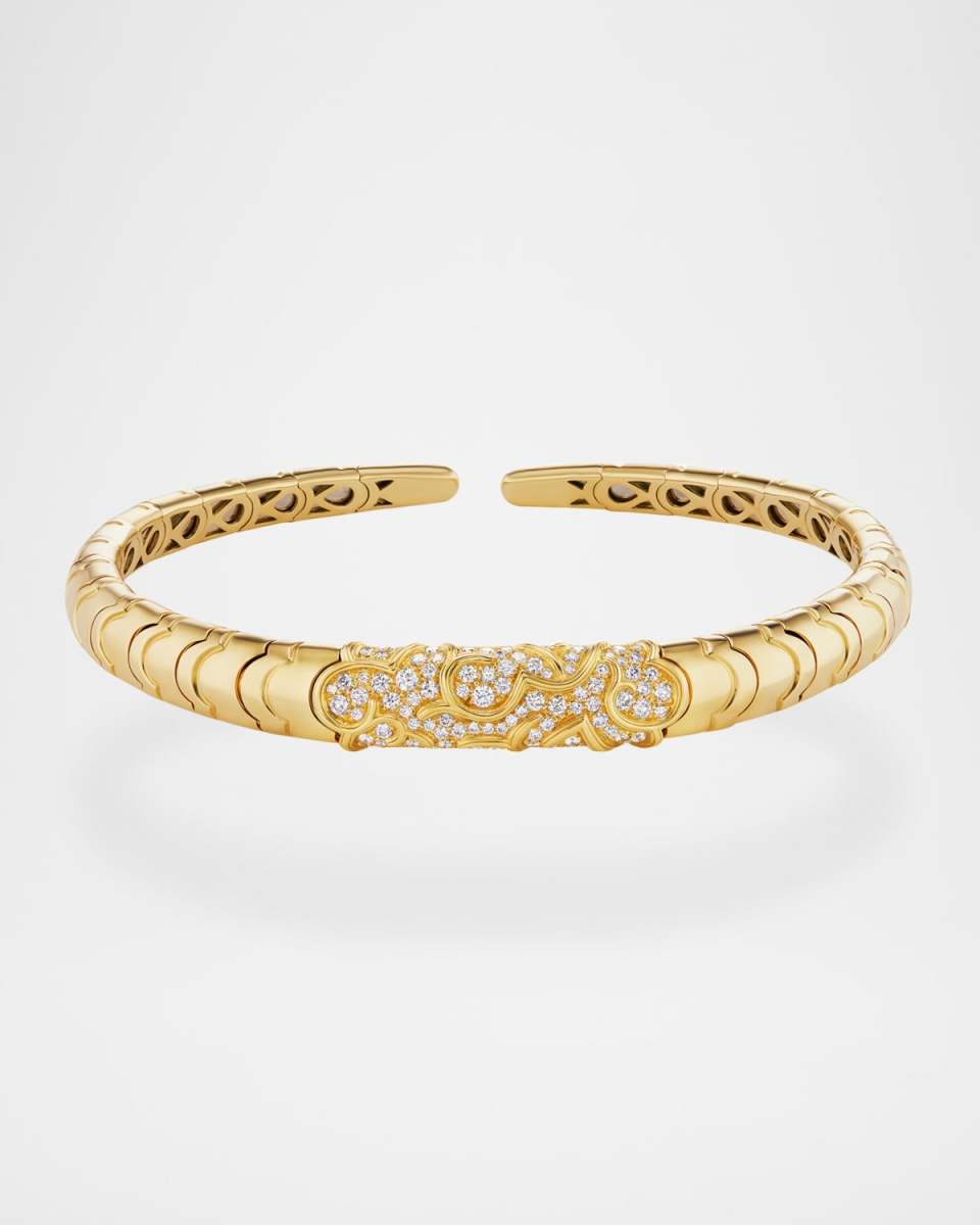18K Yellow Gold Onda Diamond Collar